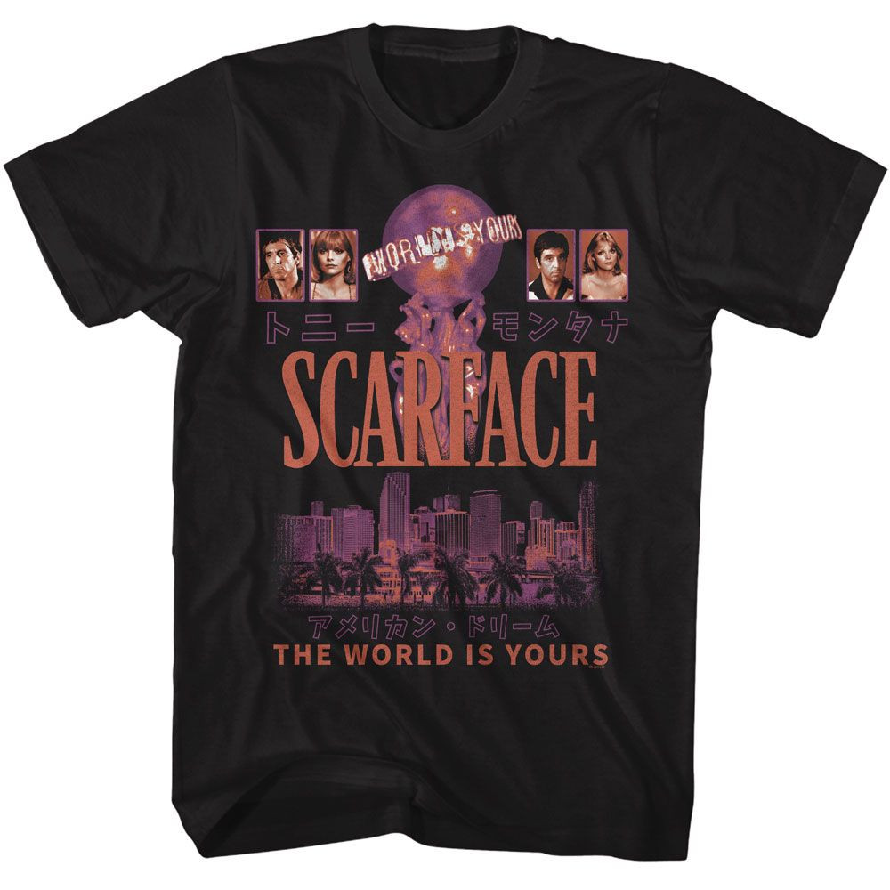 Scarface World Is Yours Poster Style Black T-Shirt