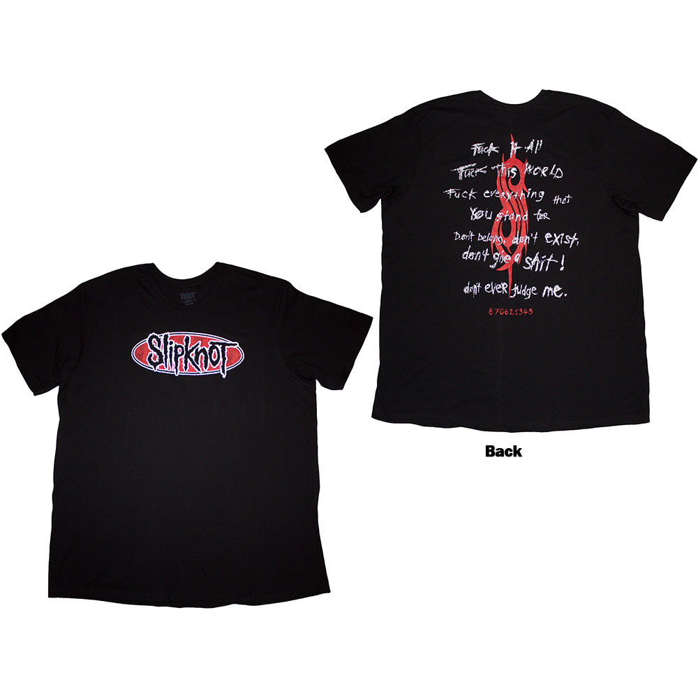 Slipknot Unisex T-Shirt F It All (Back Print)