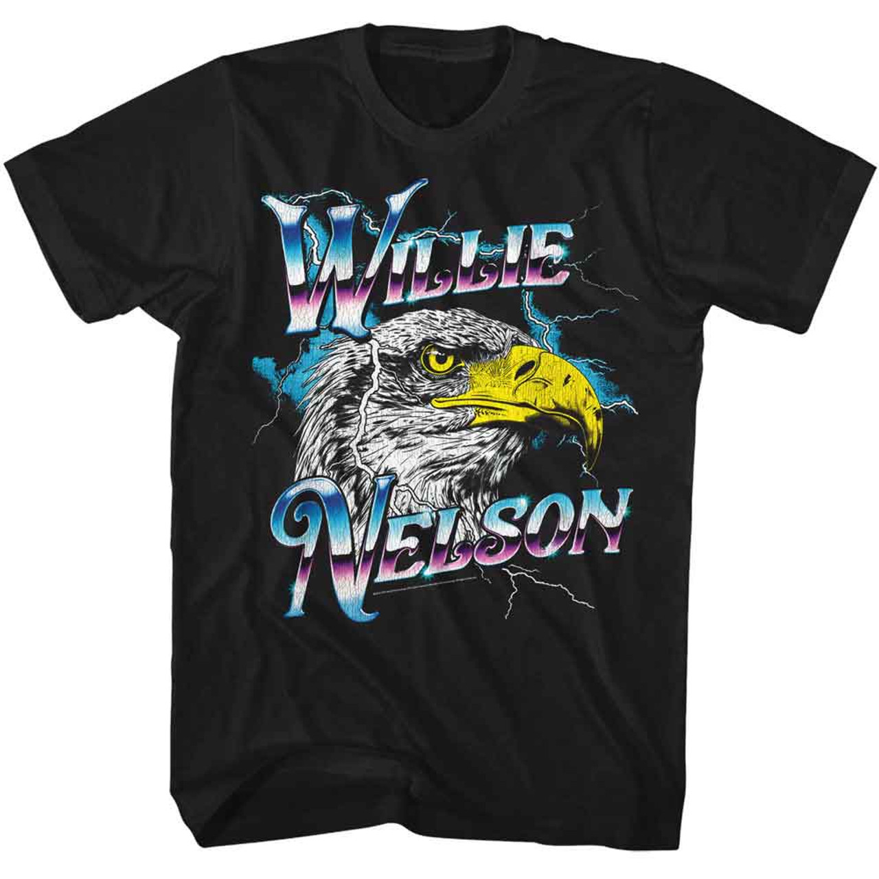Willie Nelson Eagle Chrome Vintage Black T-Shirt
