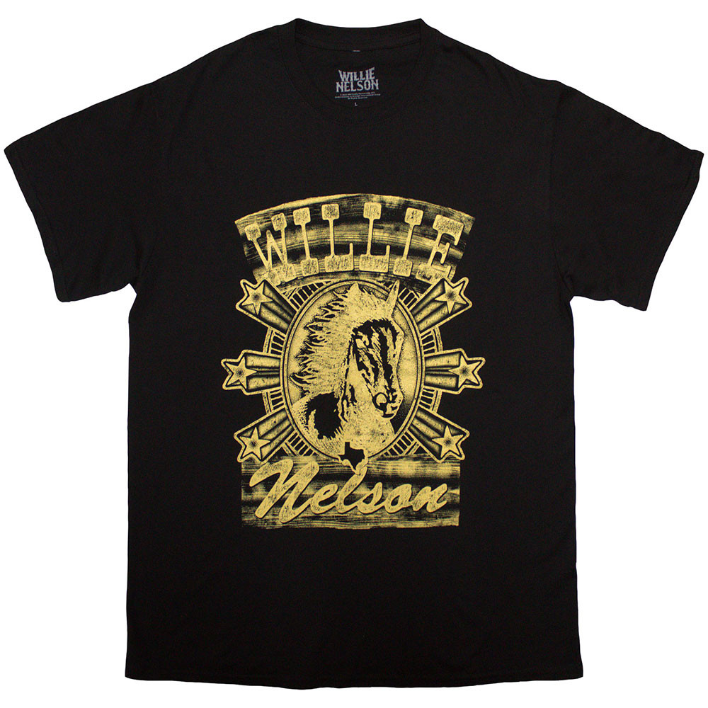 Willie Nelson Unisex T-Shirt Horse (Black)