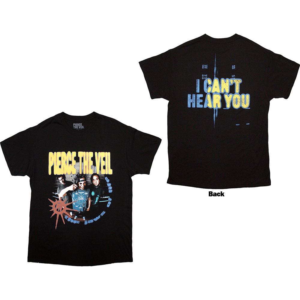 Pierce The Veil Unisex T-Shirt I Can't Hear You (Black) (Back Print)