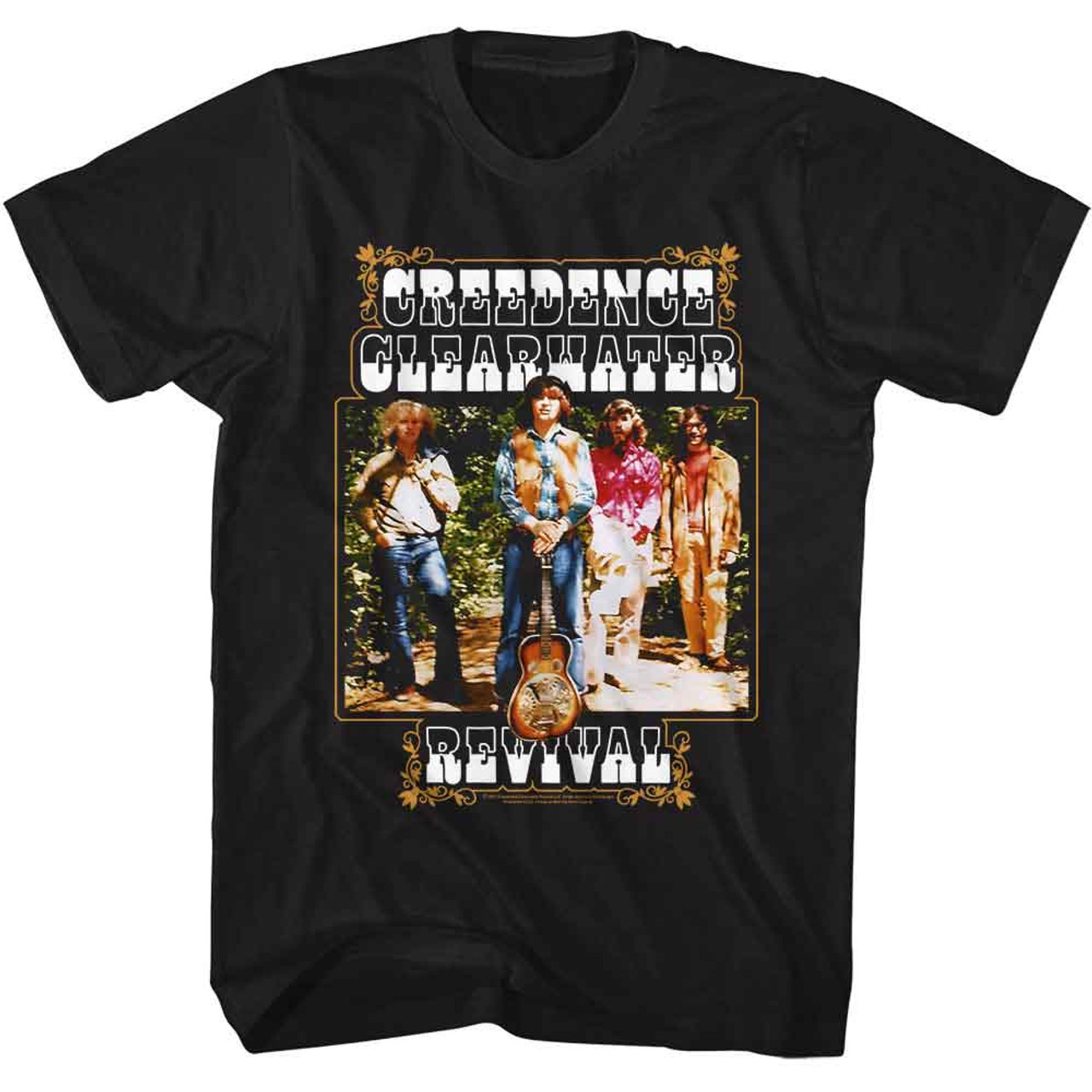Creedence Clearwater Revival Band And Fancy Box Black T-Shirt