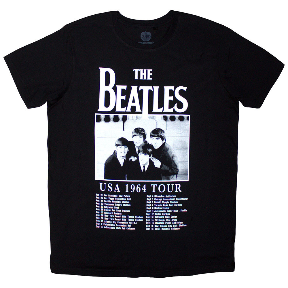 The Beatles Unisex T-Shirt Tour '64 Dates (Black)