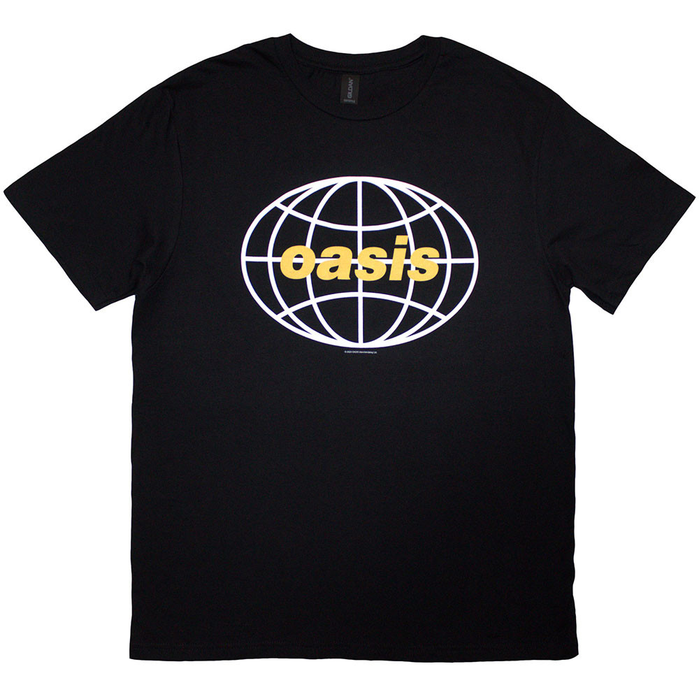 Oasis Unisex T-Shirt Globe Logo (Black)