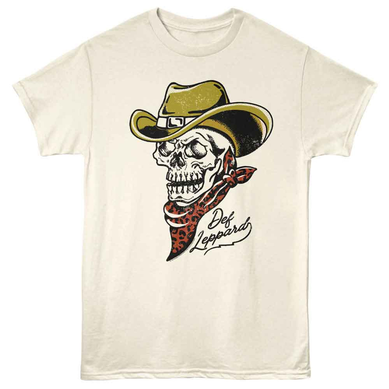 Def Leppard Cowboy Skeleton Natural T-Shirt