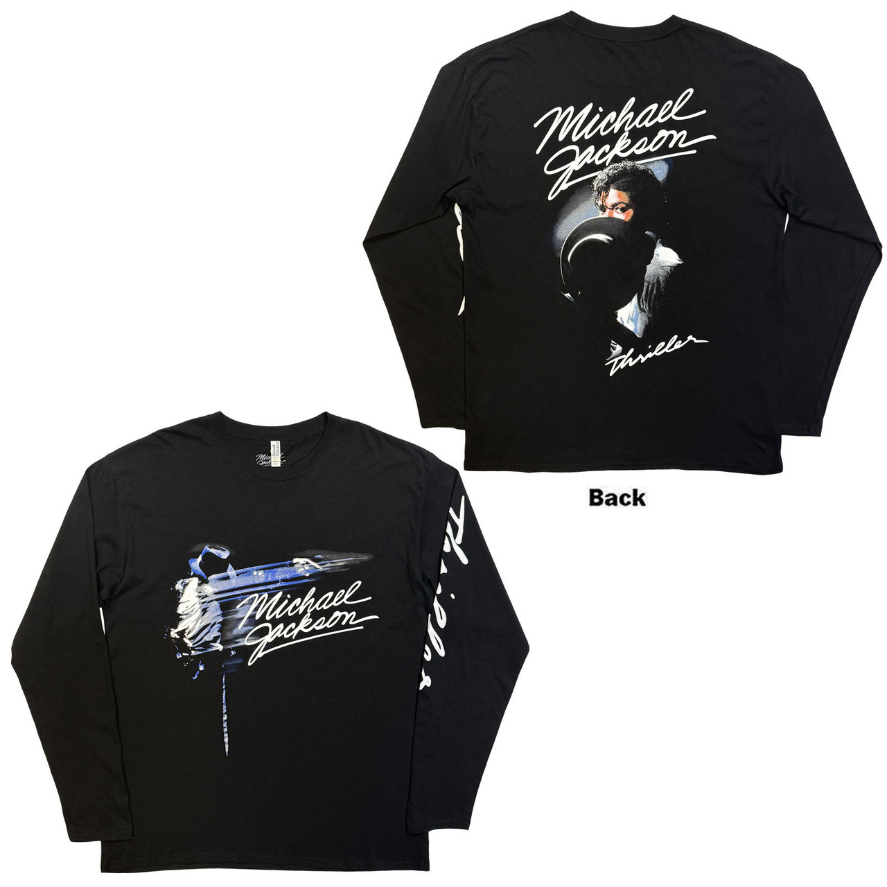 Michael Jackson Unisex Long Sleeve T-Shirt Thriller / Hat Poses