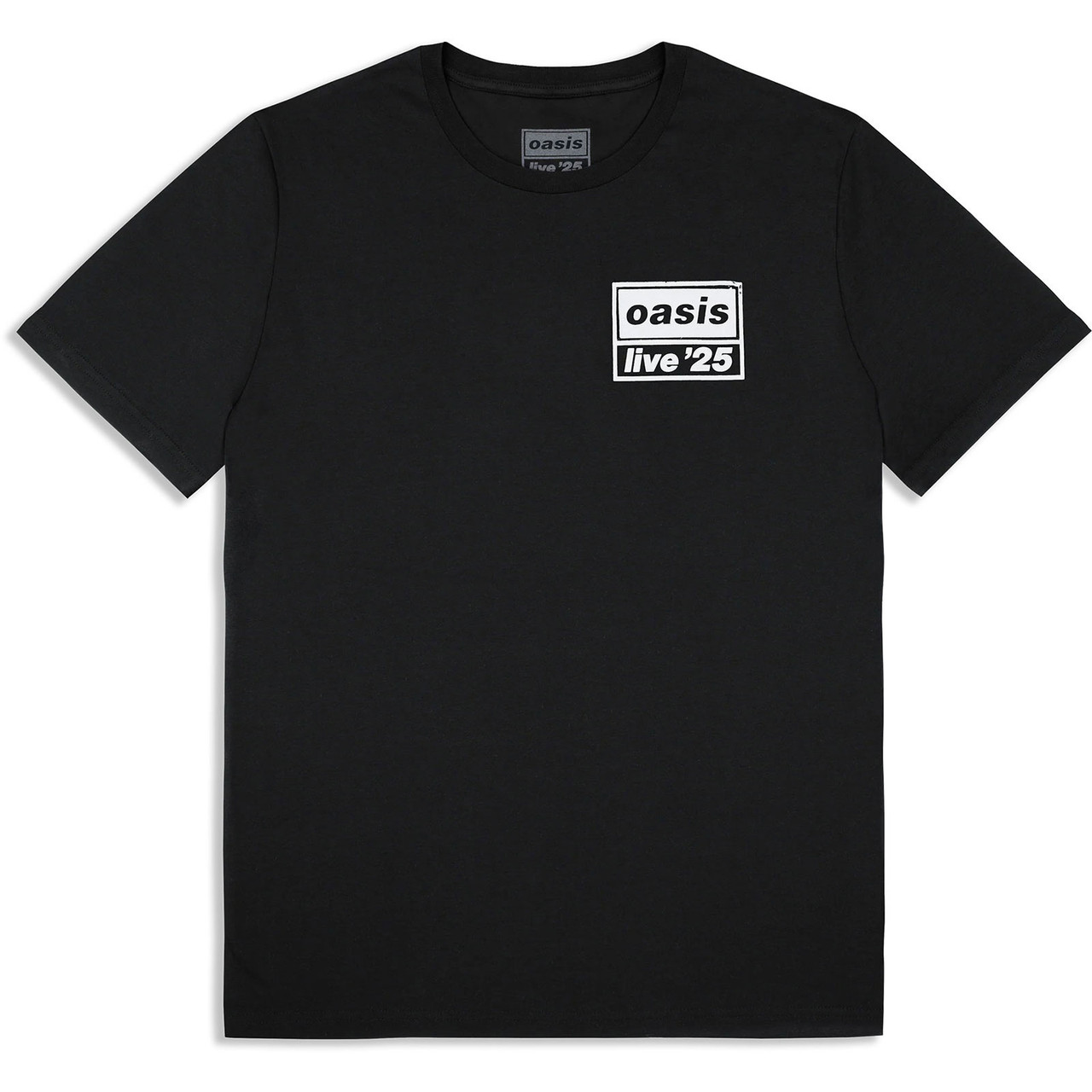 ×Oasis LIVE ‘25 Black M Oasis Unisex T-Shirt Live 25 Distressed Lockup Pocket (Black) (Ex