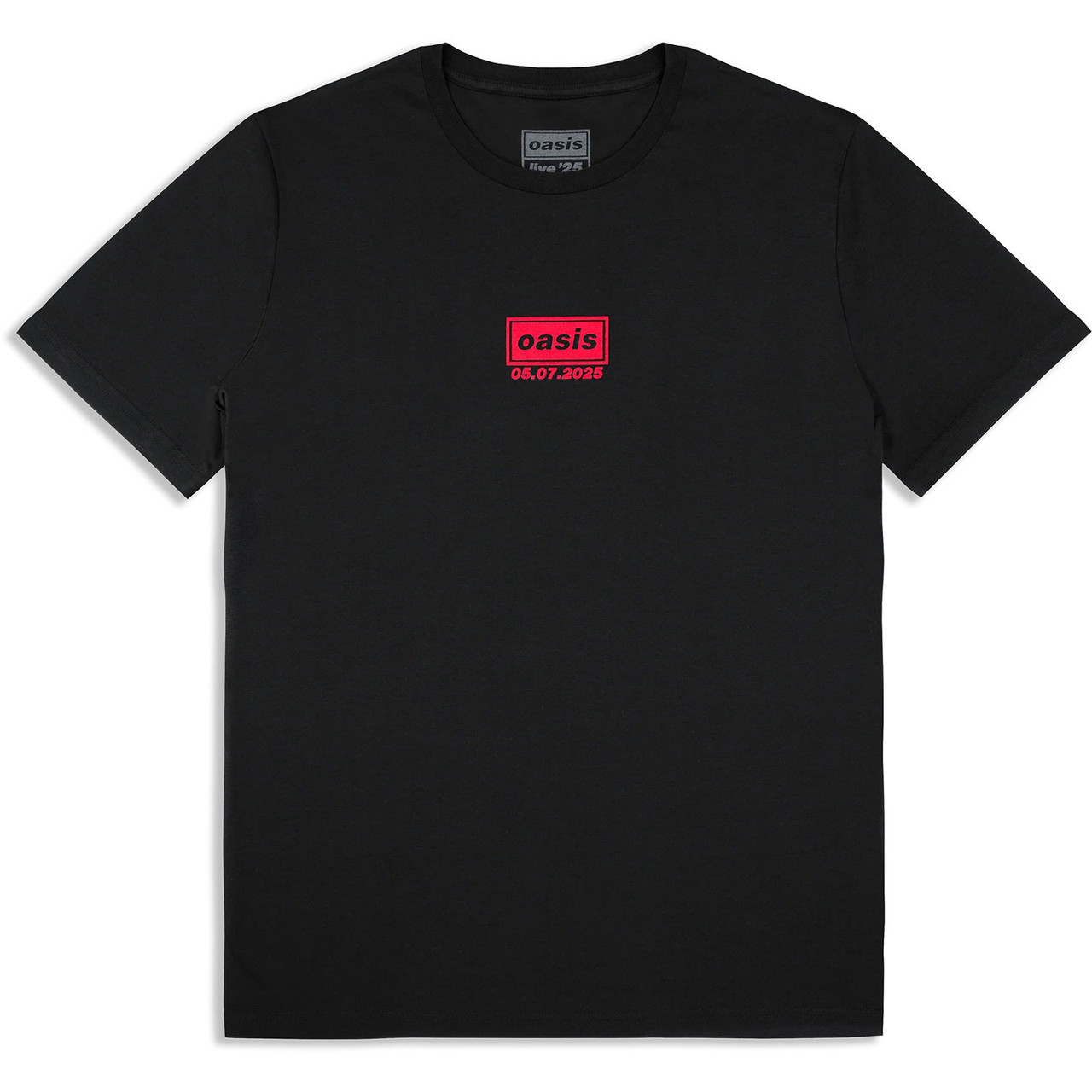 Oasis Unisex T-Shirt Cardiff 5 July Event (Black) (Back Print & Ex 