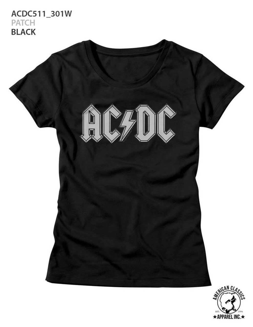 AC/DC Patch Black Junior Women's T-Shirt