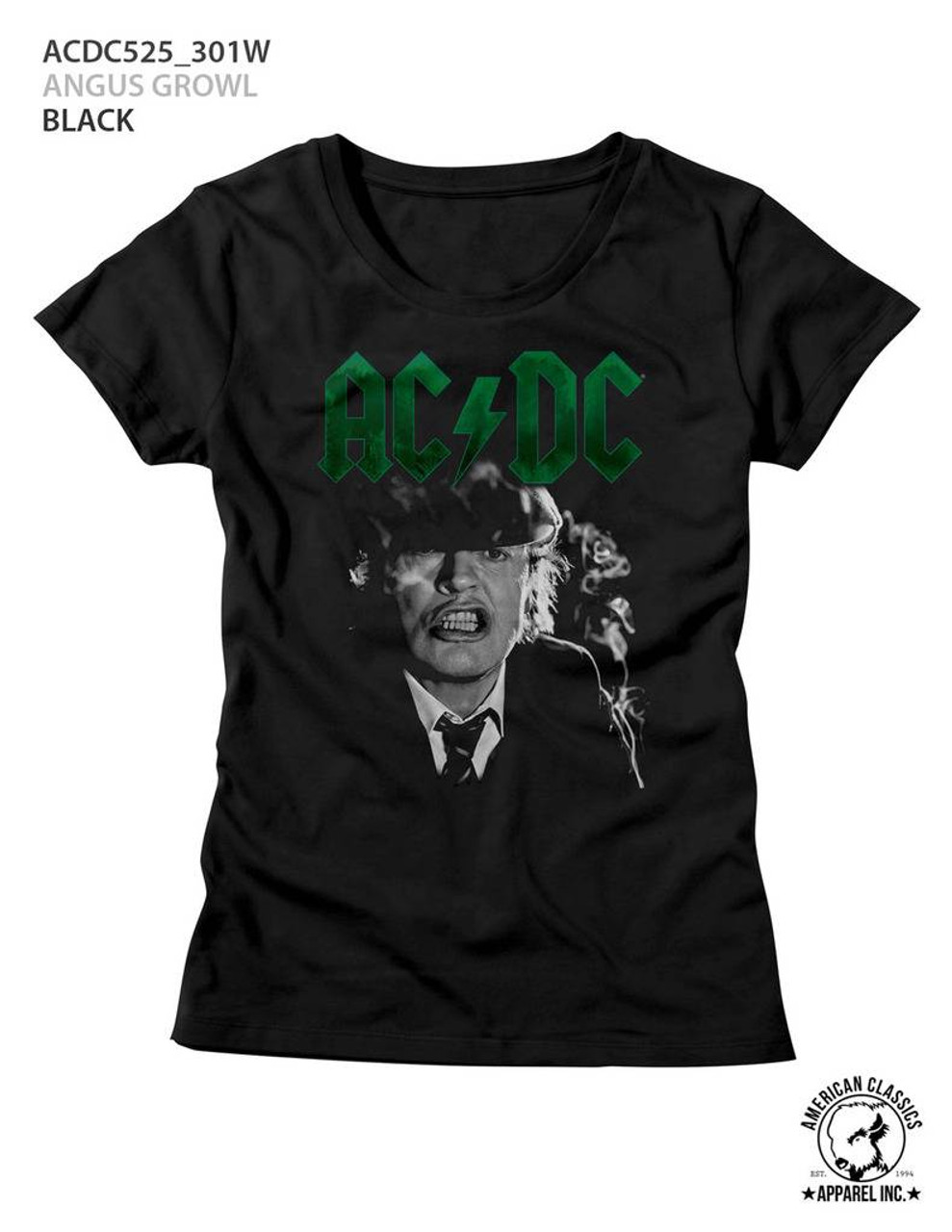 AC/DC Angus Growl Black Junior Women's T-Shirt