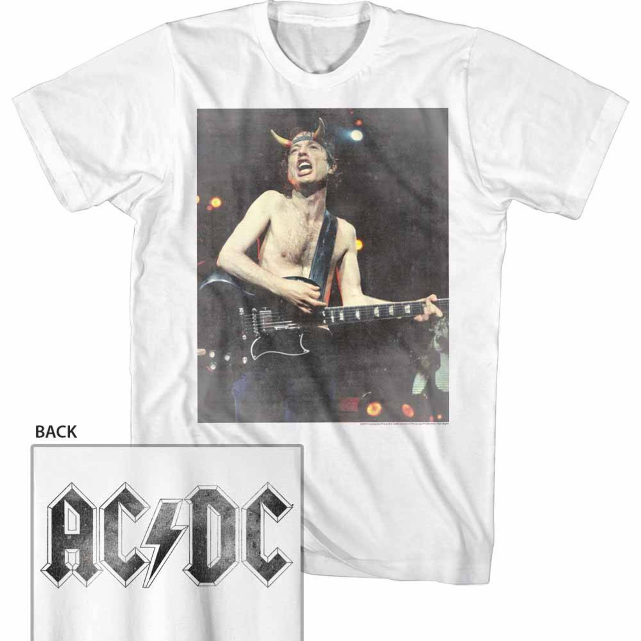 AC/DC Angus White Adult T-Shirt