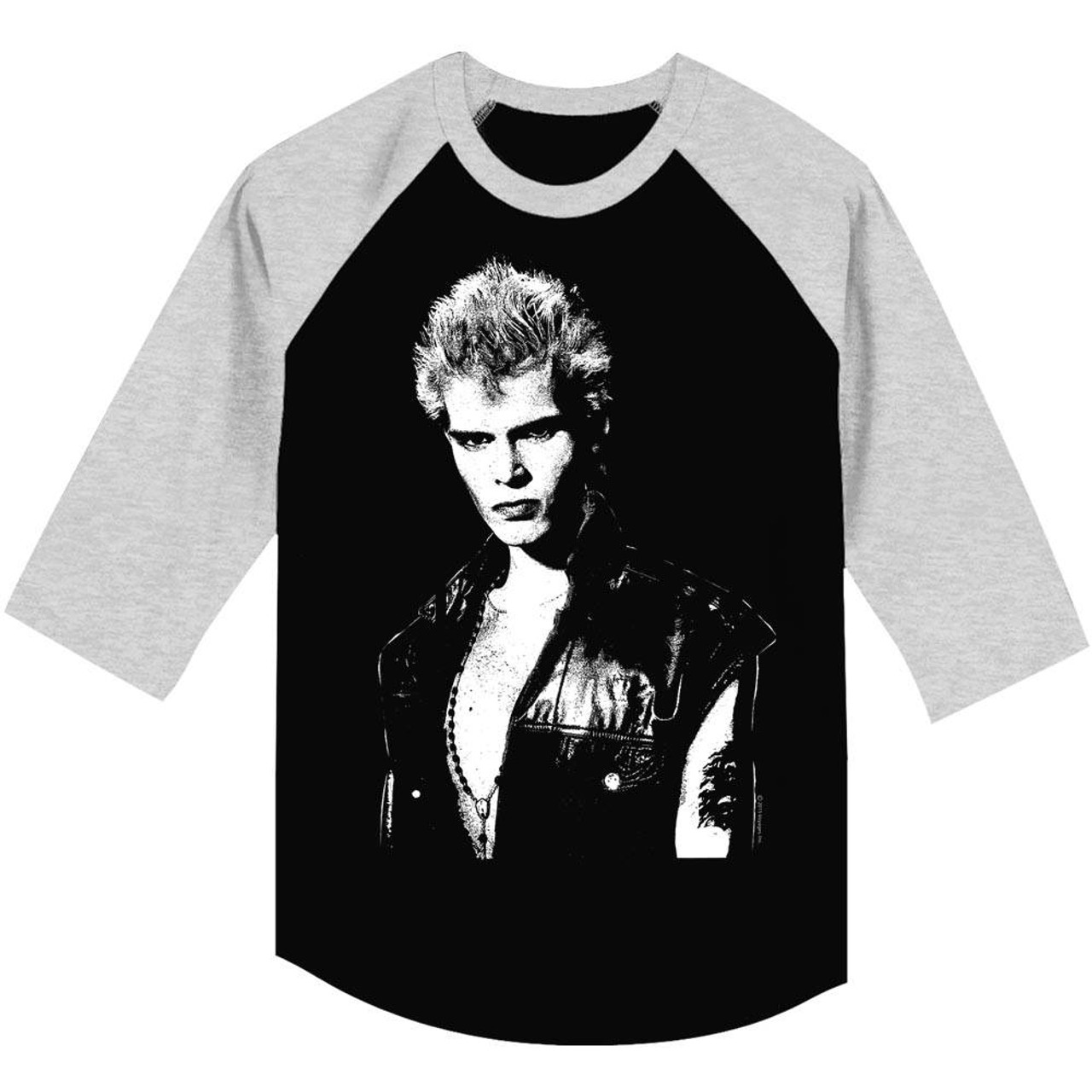 Billy Idol Vintage Black Adult Sleeve Raglan Baseball T-Shirt