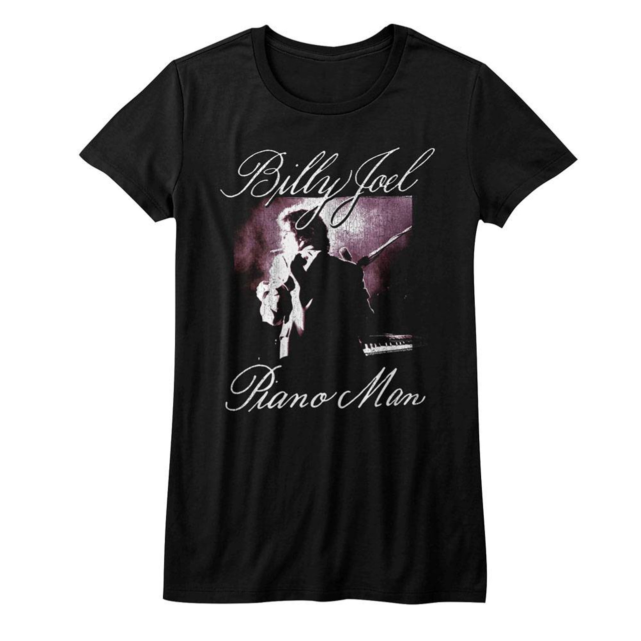 Billy Joel Piano Man Black Junior Women's T-Shirt
