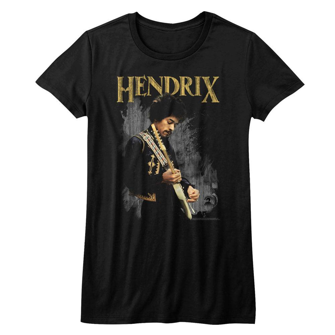 Jimi Hendrix Black Junior Women's T-Shirt