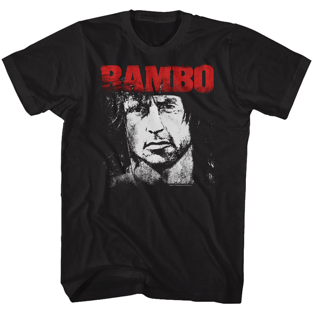 Rambo Red And White Black Adult T-Shirt