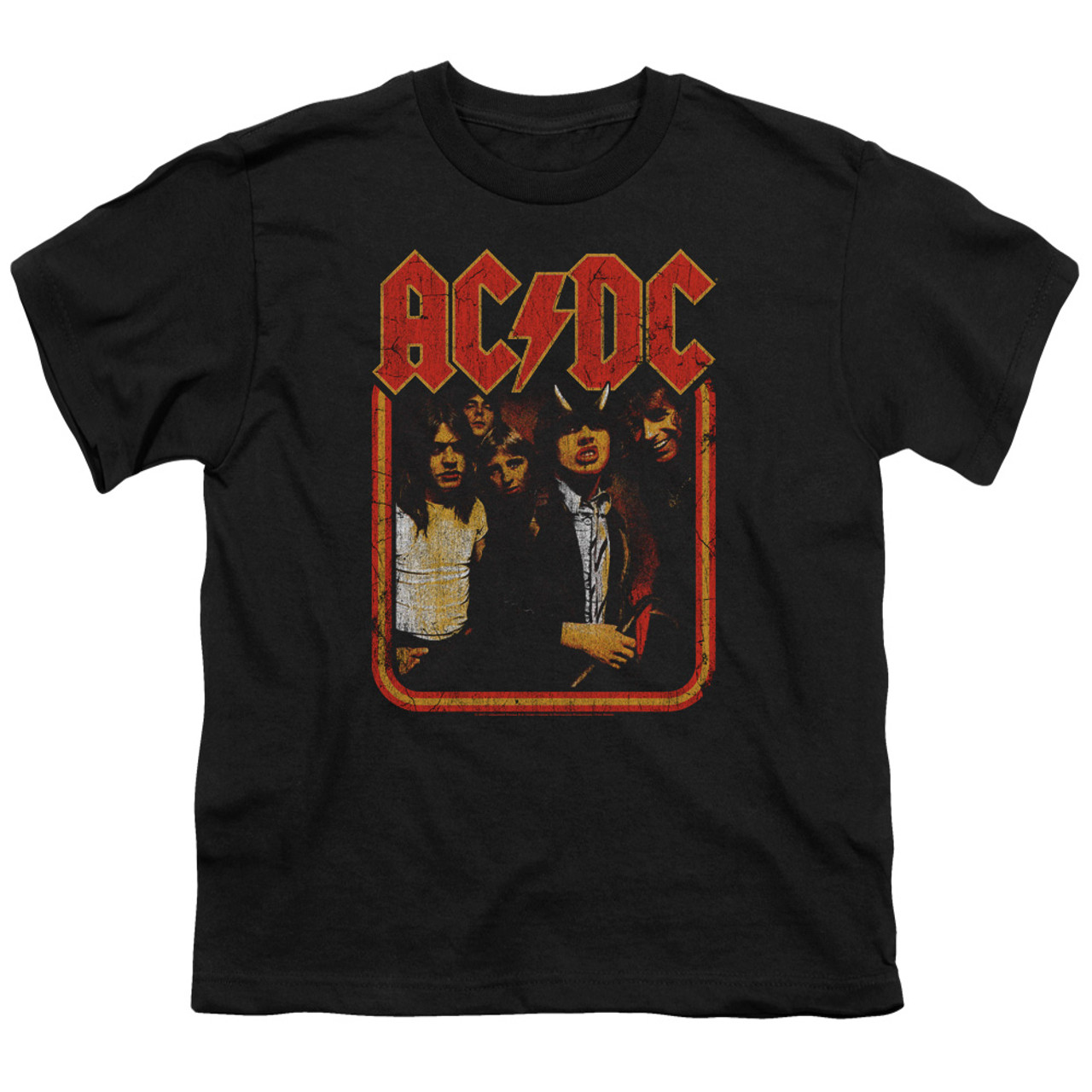 AC/DC Group Distressed Youth 18/1 T-Shirt Black