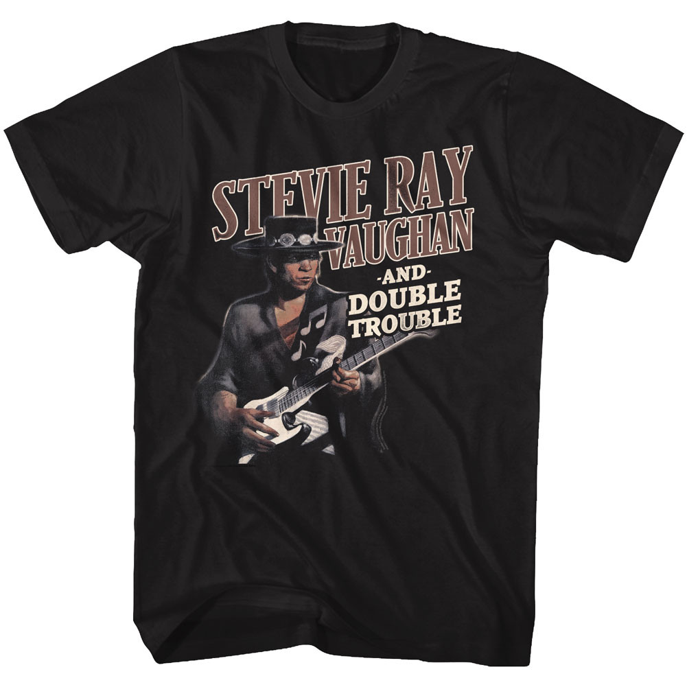 Stevie Ray Vaughan Double Trouble Black Adult T-Shirt