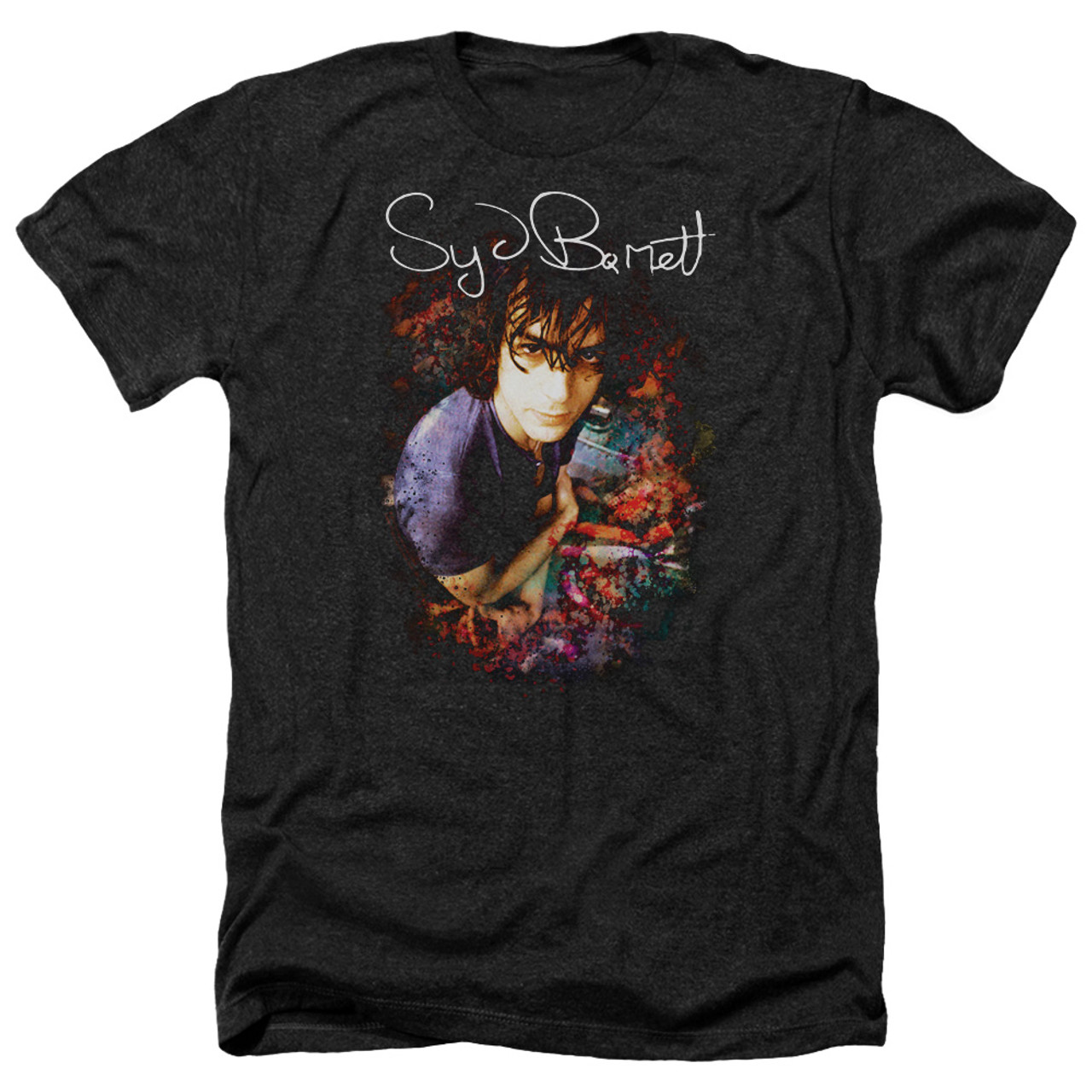Syd Barrett Pink Floyd Madcap Syd Adult Heather T-Shirt Black