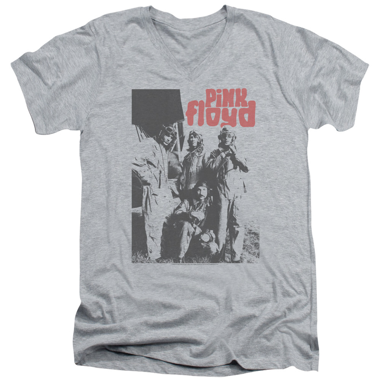 Pink Floyd Point Me At The Sky Adult V-Neck T-Shirt Athletic Heather