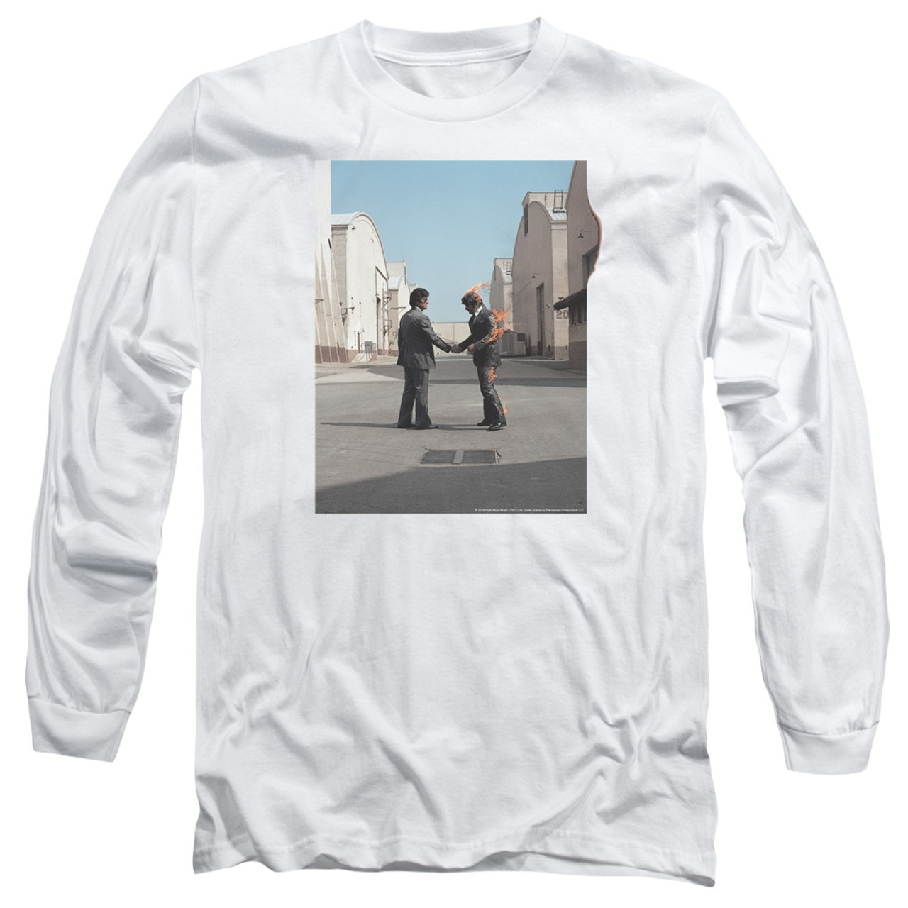 Pink Floyd Wish You Were Here Adult Long Sleeve T-Shirt White