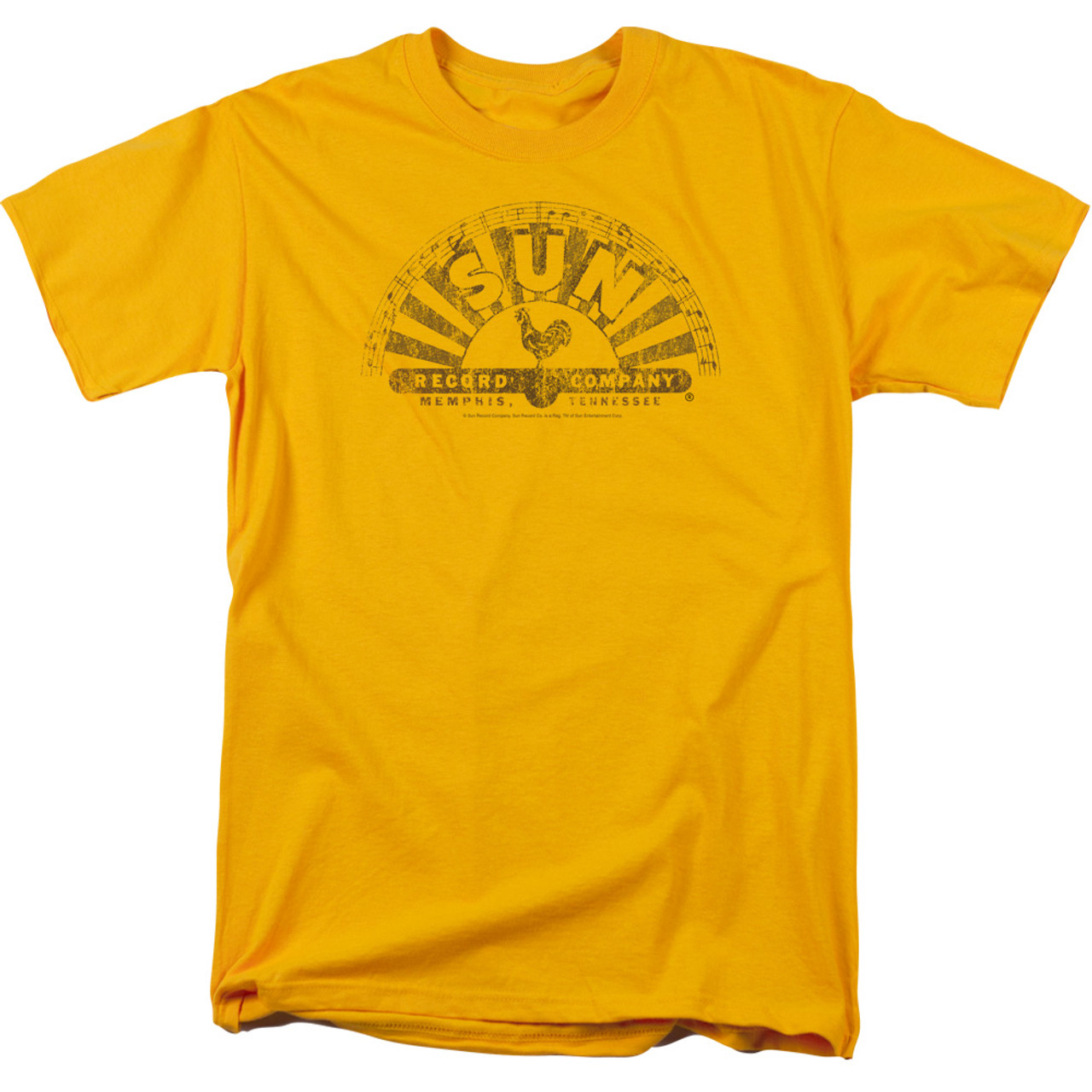 Sun Records Worn Logo S/S Adult 18/1 T-Shirt Gold