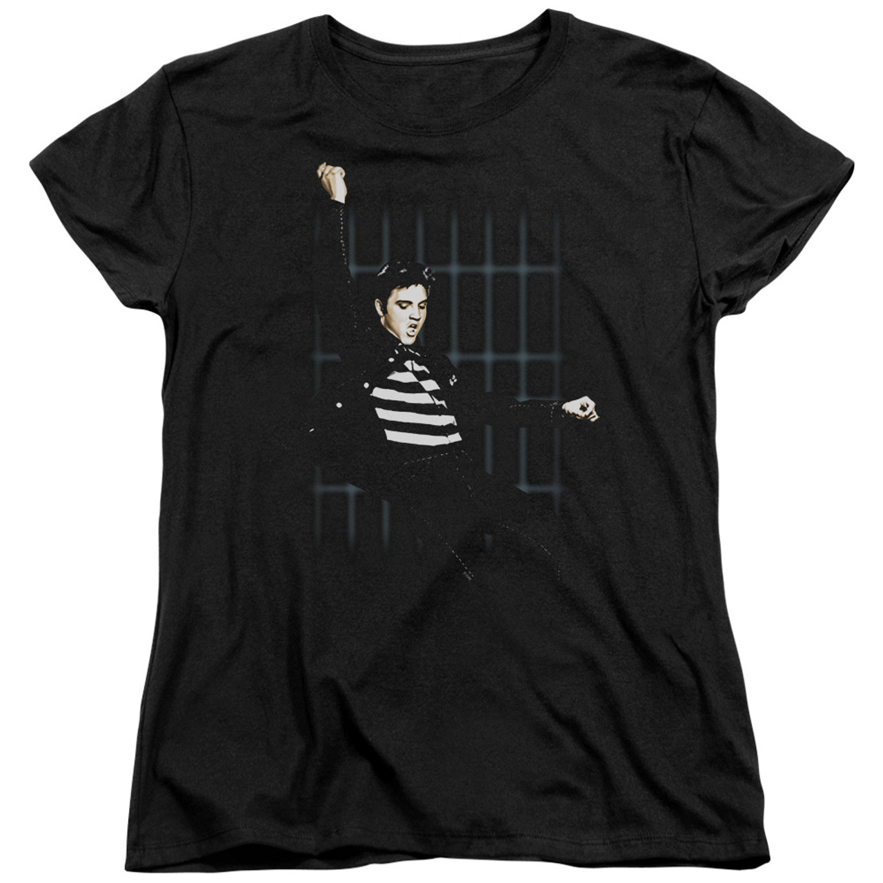 Elvis Presley Blue Bars Women's T-Shirt Black