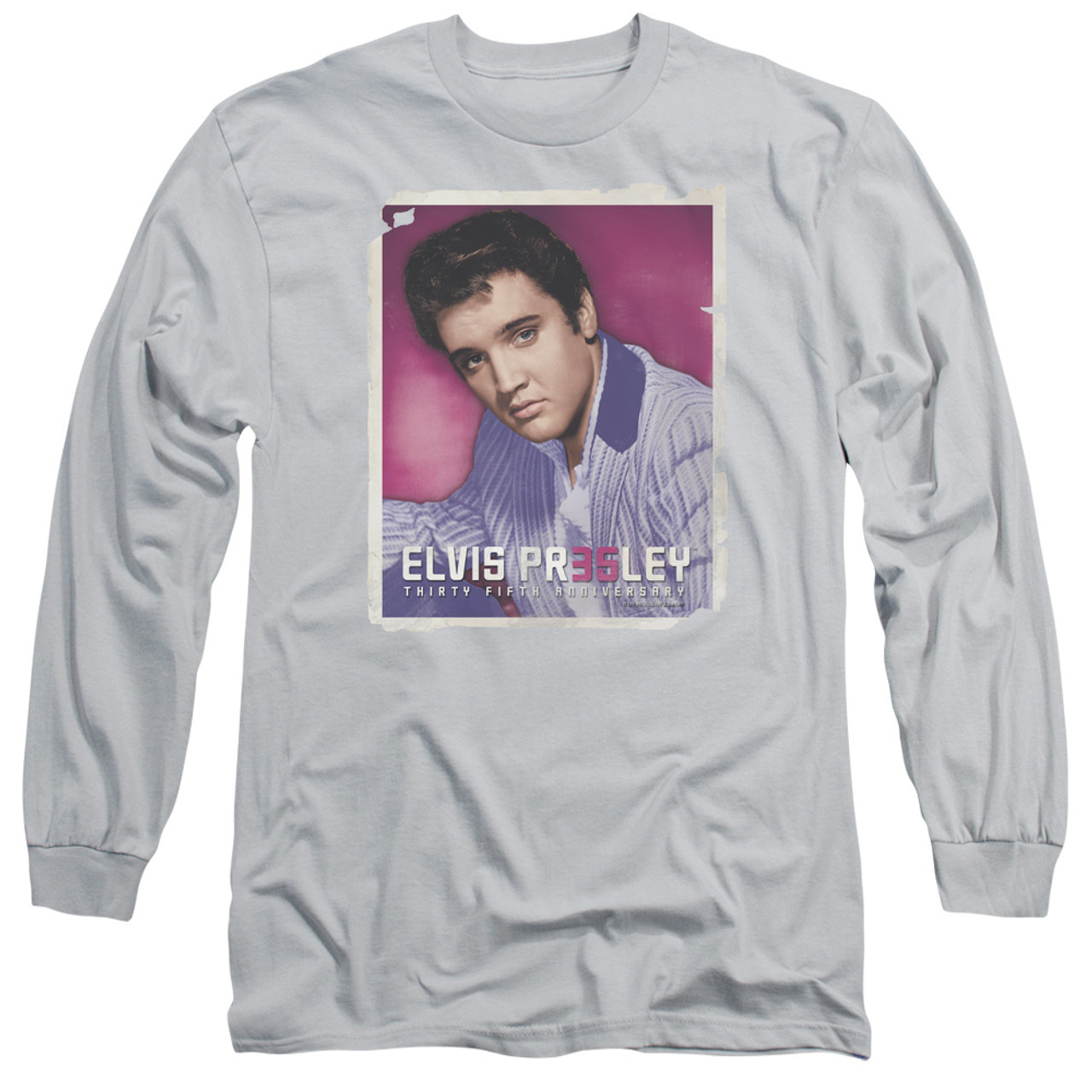 Elvis Presley 35 Jacket Adult Long Sleeve T-Shirt Silver