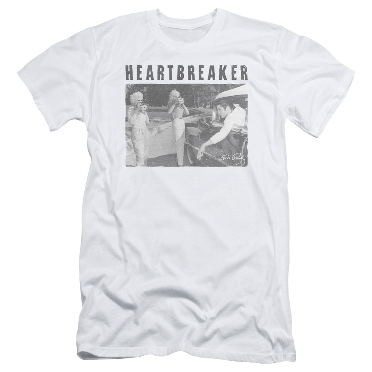Elvis Presley Heartbreaker Classic Adult 30/1 T-Shirt White