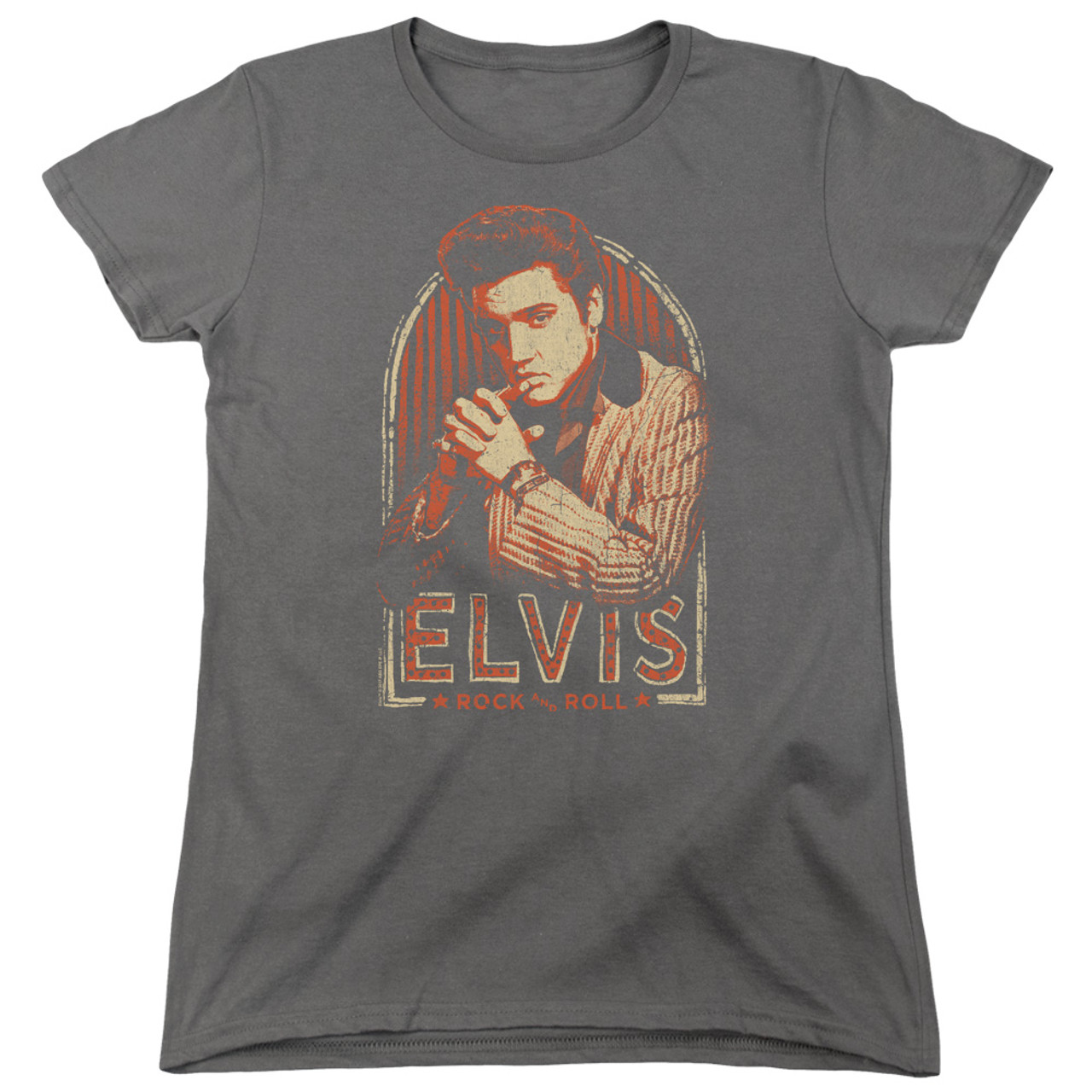 Elvis Presley Stripes Classic Women's T-Shirt Charcoal