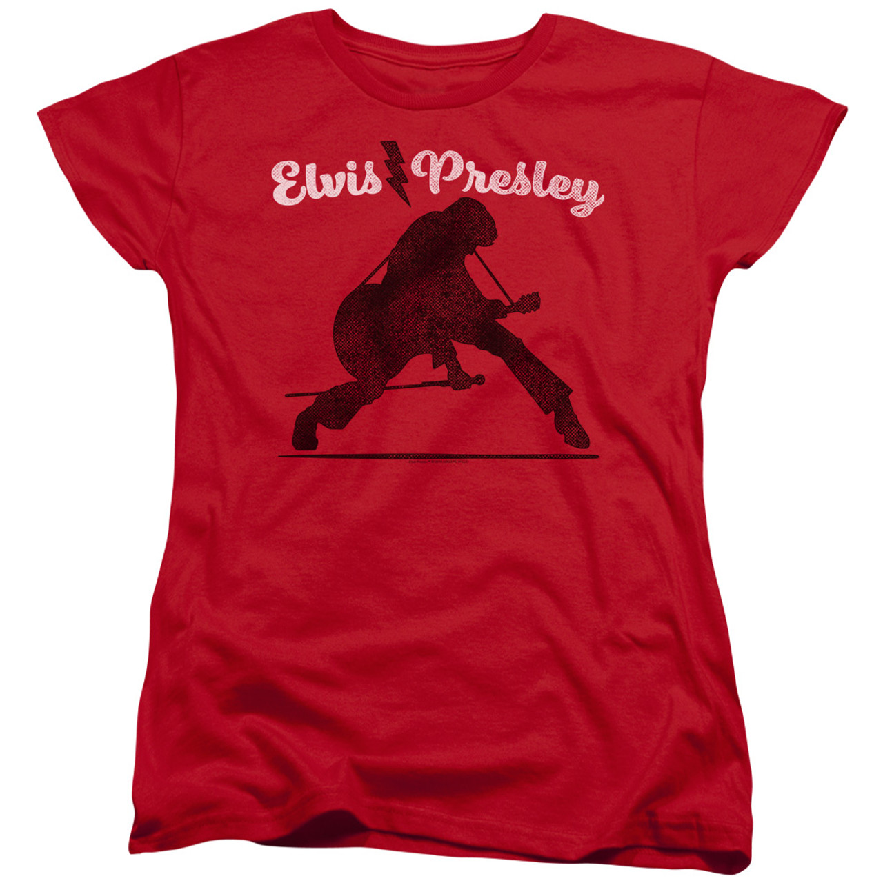 Elvis Presley Overprint Classic Women's T-Shirt Red