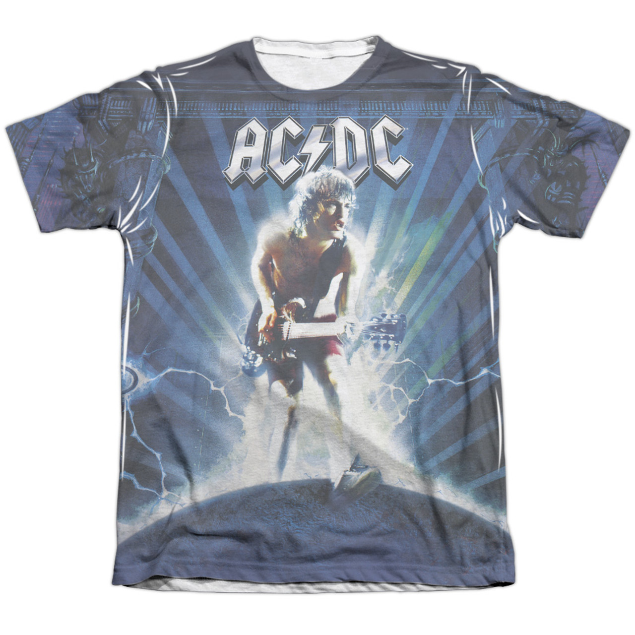 AC/DC Lightning Adult Sublimated T-Shirt White