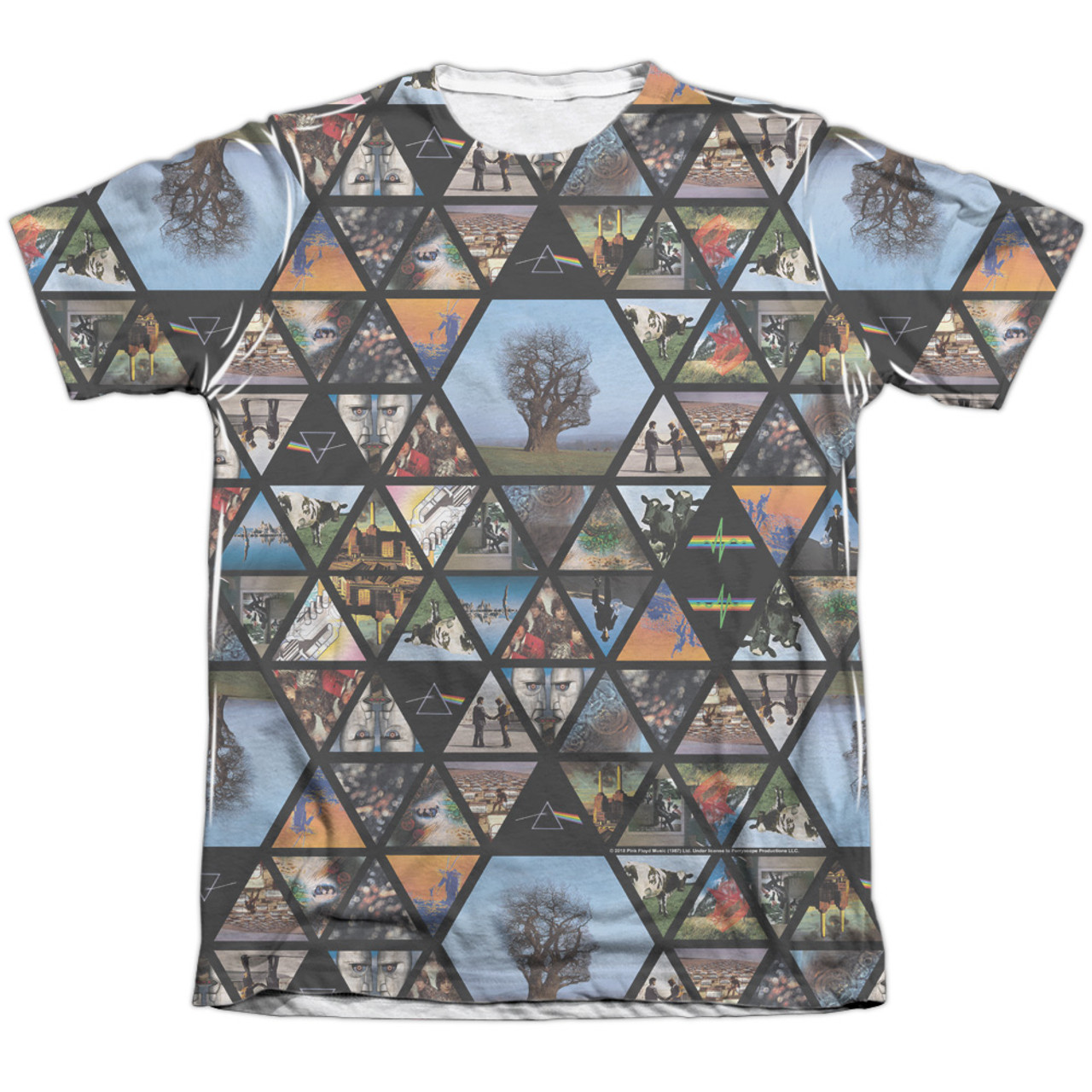 Pink Floyd Photographs (Front/Back Print) Adult Sublimated T-Shirt White