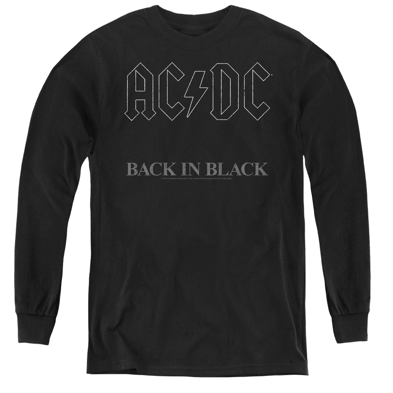 AC/DC Back In Black Youth Long Sleeve T-Shirt Black