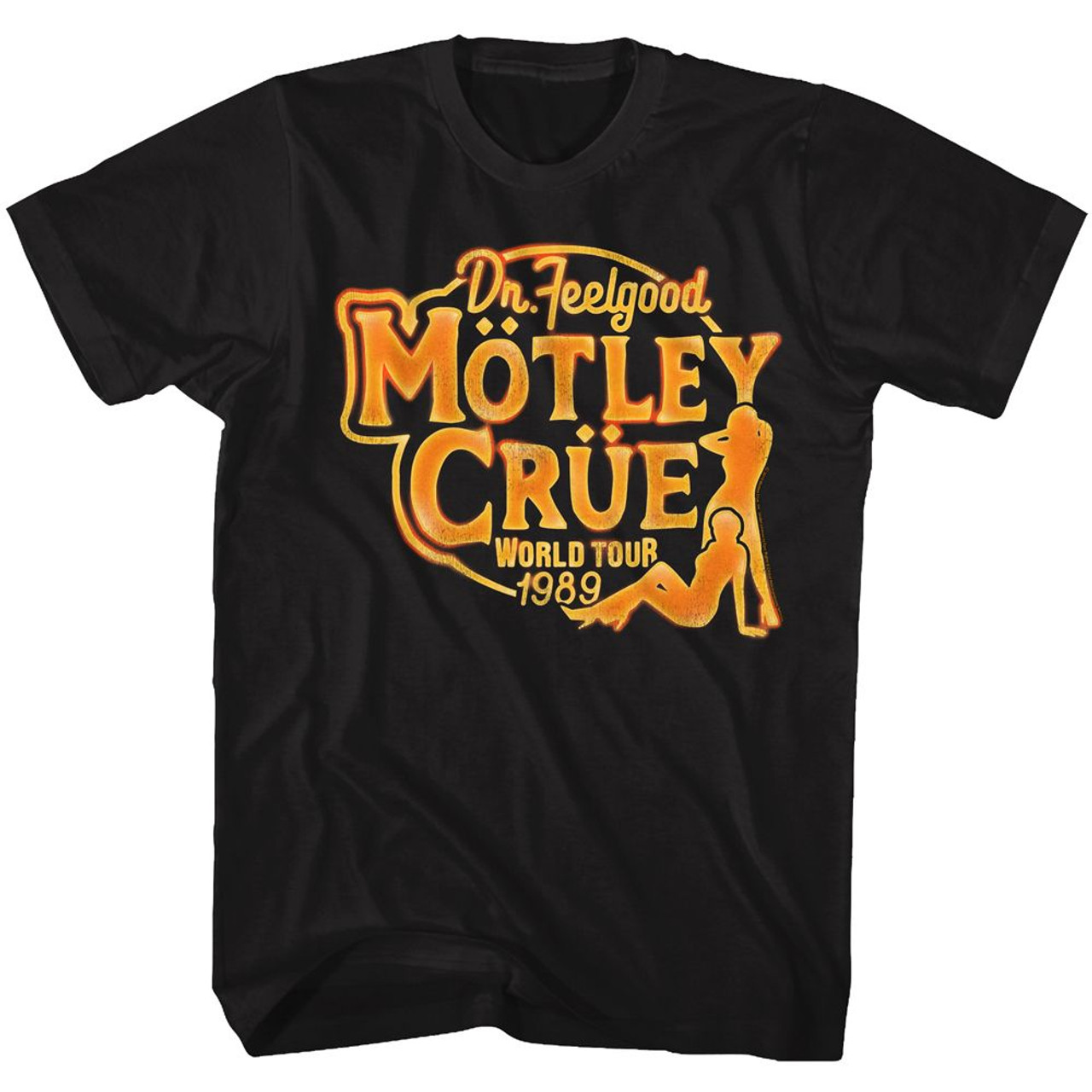 Motley Crue Feel Good Tour 2 Black Adult T-Shirt