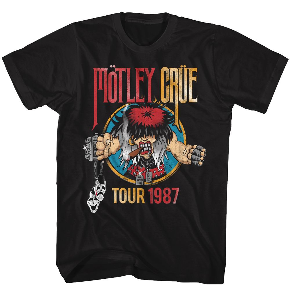 Motley Crue Tour 1987 Black Adult T-Shirt Motley Crue Tour 1987 Black Adult T-Shirt