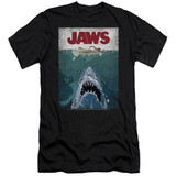 Jaws Lined Poster Adult 30/1 T-Shirt Black