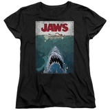 Jaws Lined Poster Women's T-Shirt Black