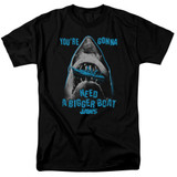 Jaws Boat In Mouth Adult 18/1 T-Shirt Black