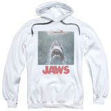 Jaws Distressed Jaws Adult Pullover Hoodie Sweatshirt White