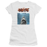 Jaws Japanese Poster Junior Women's T-Shirt White