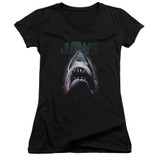 Jaws Terror In The Deep Junior Women's V-Neck T-Shirt Black