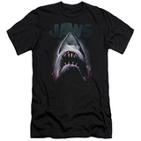 Jaws Terror In The Deep Premium Canvas Adult Slim Fit T-Shirt Black