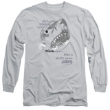 Jaws Like Dolls Eyes Adult Long Sleeve T-Shirt Silver