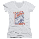 Jaws Chum Junior Women's V-Neck T-Shirt White