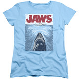 Jaws Graphic Poster Women's T-Shirt Light Blue