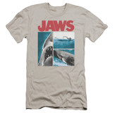 Jaws Instajaws Premium Canvas Adult Slim Fit T-Shirt Silver