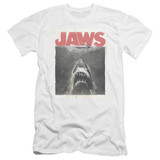 Jaws Classic Fear Premium Canvas Adult Slim Fit T-Shirt White