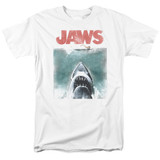 Jaws Vintage Poster Adult 18/1 T-Shirt White