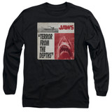 Jaws Terror Adult Long Sleeve T-Shirt Black