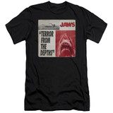 Jaws Terror Premium Canvas Adult Slim Fit T-Shirt Black
